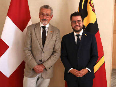 El cap del l'Executiu, amb el president del Parlament cantonal. Autor: Rubén Moreno