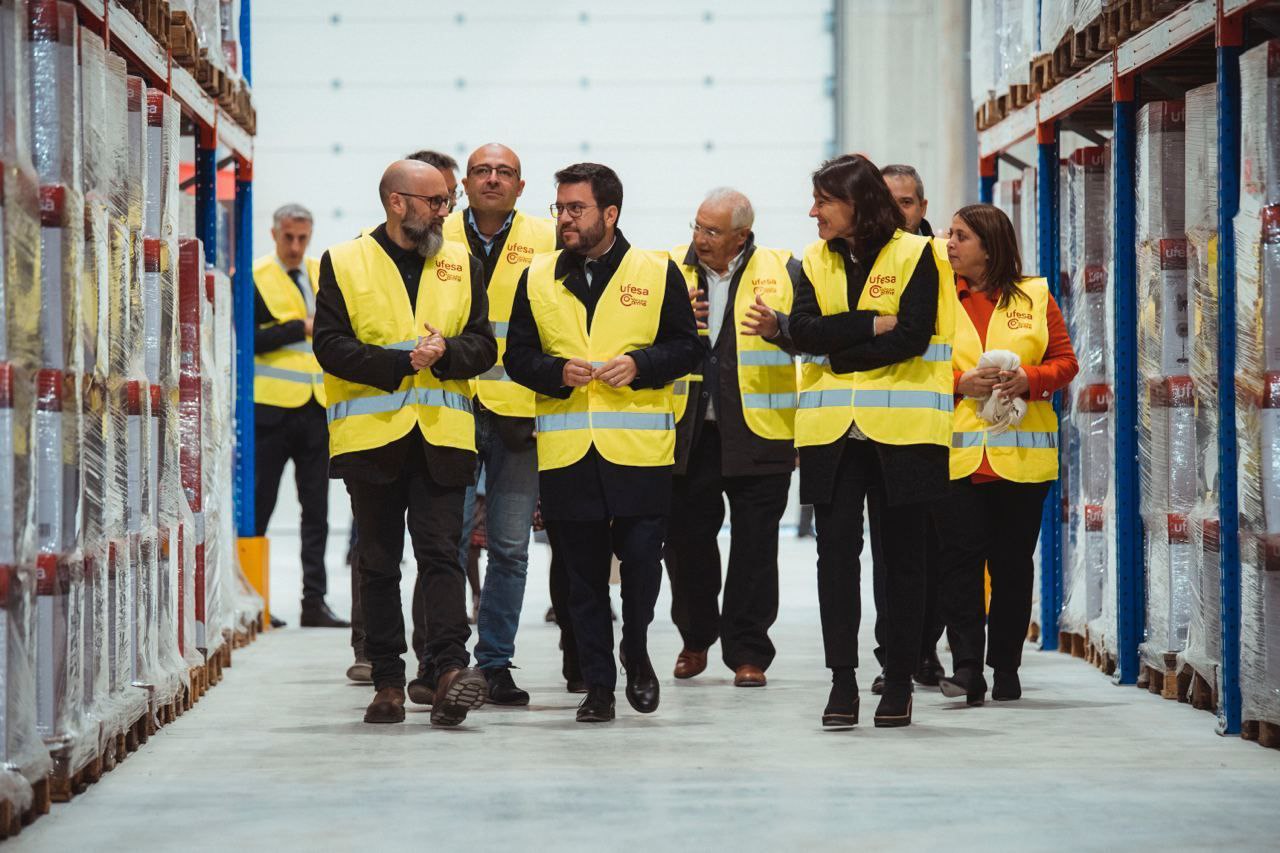 El president Aragonès al nou parc industrial a Santa Margarida de Montbui.