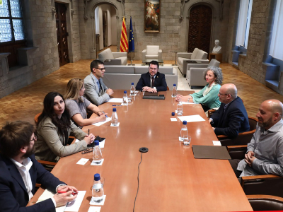 El president, durant la reunió amb el Consell Acadèmic (foto: Jordi Bedmar)