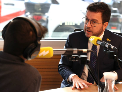 El president durant l'entrevista a 'El Matí de Catalunya Ràdio'. Fotografia: Rubén Moreno