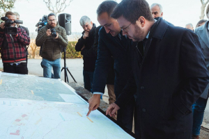 El president de la Generalitat, Pere Aragonès i Garcia, ha visitat les obres de connexió de l'Espluga de Francolí al Consorci d'Aigües de Tarragona