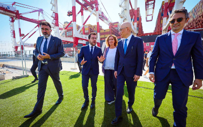 El president, arribant al Port de Barcelona. Fotografia: Jordi Bedmar