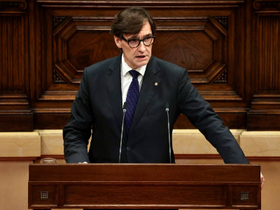 El president durant la seva compareixença El president durant la seva compareixença