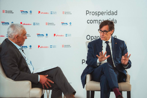 El president, durant el col·loqui. Fotografia: Arnau Carbonell El president, durant el col·loqui. Fotografia: Arnau Carbonell