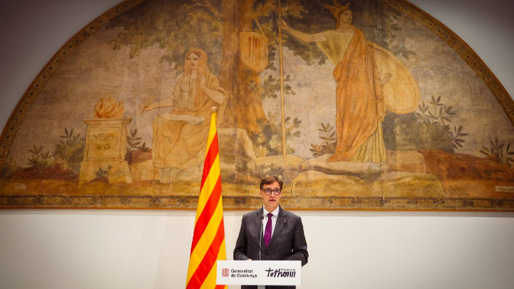 El president Illa a la presentació del programa Catalunya Talent Bridge
