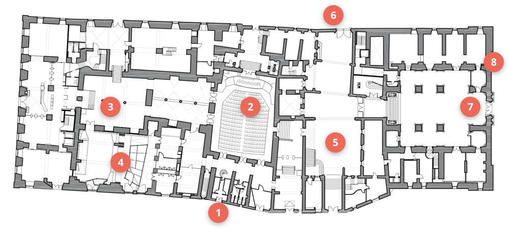 Plànol de la planta baixa del Palau de la Generalitat